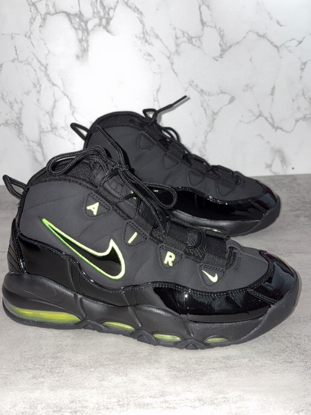MENS Nike Shox TL Air - Black with Neon Green Accents - Picture 3 of 6